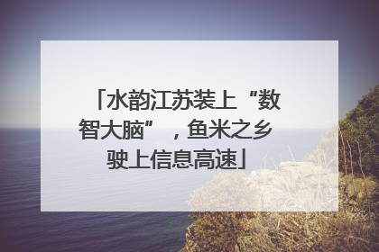 水韵江苏装上“数智大脑”，鱼米之乡驶上信息高速