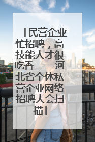 民营企业忙招聘，高技能人才很吃香——河北省个体私营企业网络招聘大会扫描