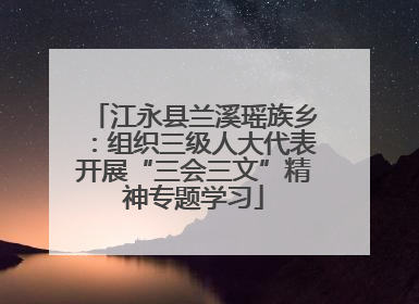 江永县兰溪瑶族乡：组织三级人大代表开展“三会三文”精神专题学习