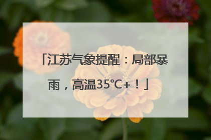 江苏气象提醒：局部暴雨，高温35℃+！