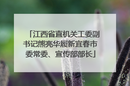 江西省直机关工委副书记熊亮华履新宜春市委常委、宣传部部长