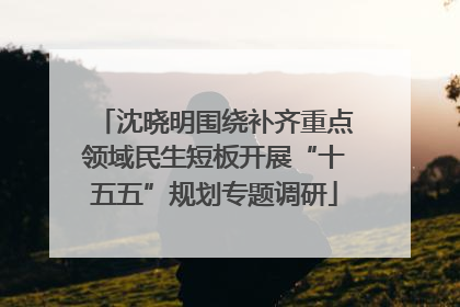 沈晓明围绕补齐重点领域民生短板开展“十五五”规划专题调研
