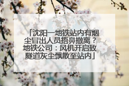 沈阳一地铁站内有烟尘冒出人员捂鼻撤离？地铁公司：风机开启致隧道灰尘飘散至站内