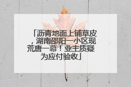 沥青地面上铺草皮，湖南邵阳一小区现荒唐一幕！业主质疑为应付验收