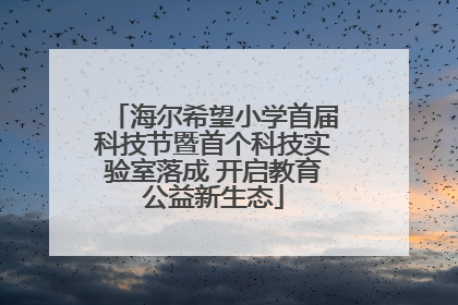 海尔希望小学首届科技节暨首个科技实验室落成 开启教育公益新生态