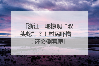 浙江一地惊现“双头蛇”？！村民吓懵：还会倒着爬
