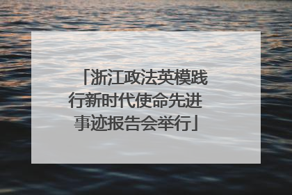 浙江政法英模践行新时代使命先进事迹报告会举行