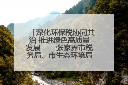深化环保税协同共治 推进绿色高质量发展——张家界市税务局、市生态环境局签署合作备忘录