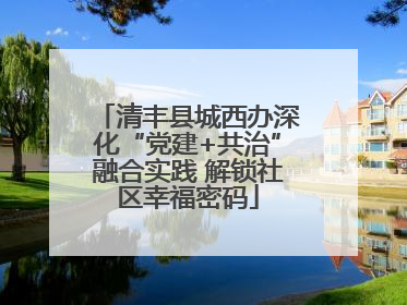 清丰县城西办深化“党建+共治”融合实践 解锁社区幸福密码