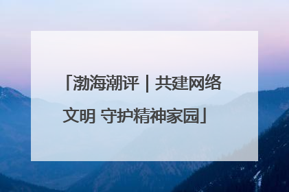 渤海潮评｜共建网络文明 守护精神家园