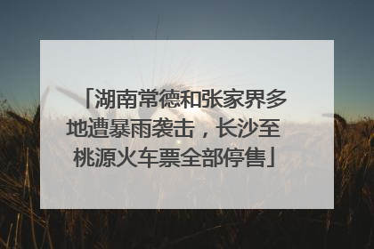 湖南常德和张家界多地遭暴雨袭击，长沙至桃源火车票全部停售