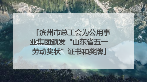 滨州市总工会为公用事业集团颁发“山东省五一劳动奖状”证书和奖牌