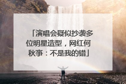 演唱会疑似抄袭多位明星造型，网红何秋亊：不是我的错