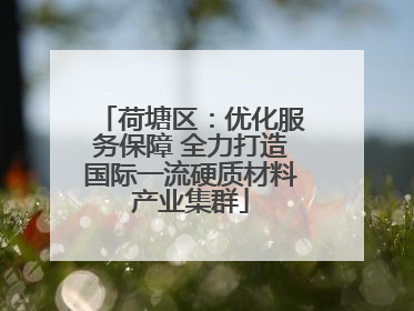 荷塘区：优化服务保障 全力打造国际一流硬质材料产业集群