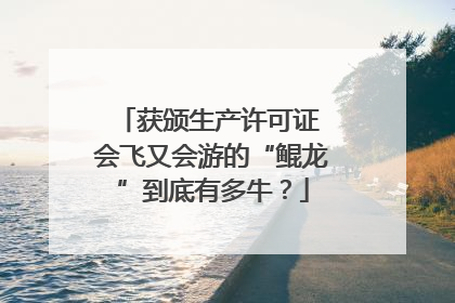 获颁生产许可证 会飞又会游的“鲲龙”到底有多牛？