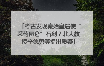 考古发现秦始皇遣使“采药昆仑”石刻？北大教授辛德勇等提出质疑