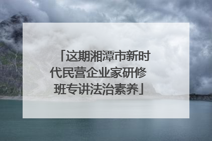 这期湘潭市新时代民营企业家研修班专讲法治素养