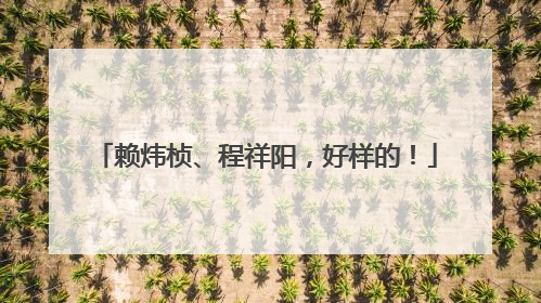 赖炜桢、程祥阳，好样的！