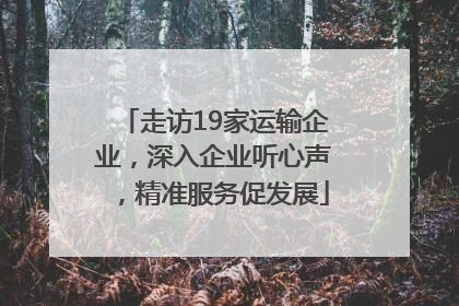 走访19家运输企业，深入企业听心声，精准服务促发展