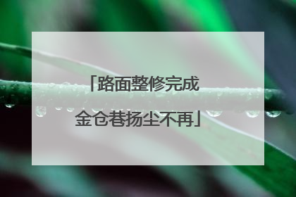 路面整修完成 金仓巷扬尘不再