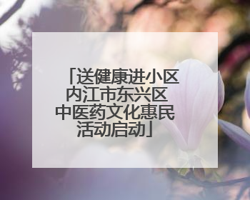 送健康进小区 内江市东兴区中医药文化惠民活动启动