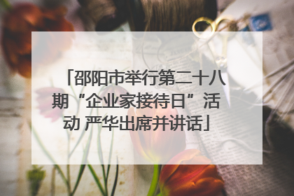 邵阳市举行第二十八期“企业家接待日”活动 严华出席并讲话