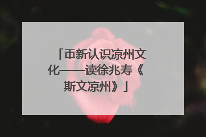 重新认识凉州文化——读徐兆寿《斯文凉州》