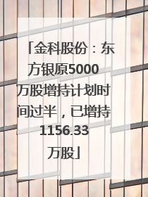 金科股份：东方银原5000万股增持计划时间过半，已增持1156.33万股
