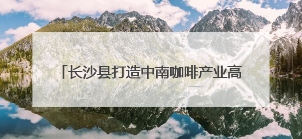 长沙县打造中南咖啡产业高地 签约7个咖啡产业项目
