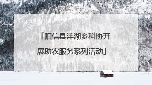 阳信县洋湖乡科协开展助农服务系列活动