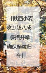 陕西小麦收割超八成 多措并举确保颗粒归仓