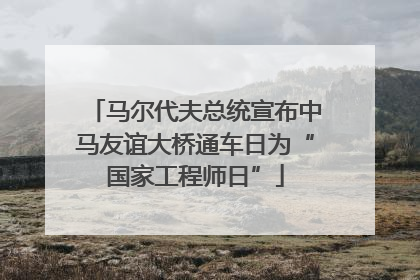 马尔代夫总统宣布中马友谊大桥通车日为“国家工程师日”