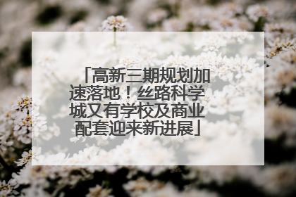 高新三期规划加速落地！丝路科学城又有学校及商业配套迎来新进展