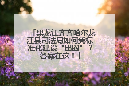 黑龙江齐齐哈尔龙江县司法局如何凭标准化建设“出圈”？答案在这！