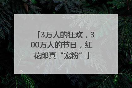 3万人的狂欢，300万人的节日，红花郎真“宠粉”