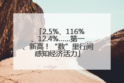 2.5%、116%、12.4%……第一、新高！“数”里行间感知经济活力