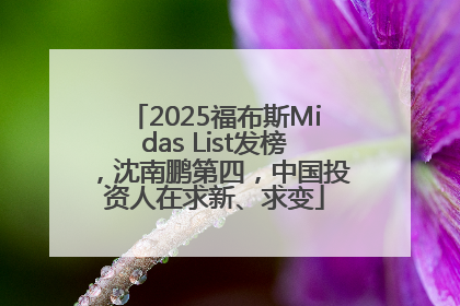 2025福布斯Midas List发榜，沈南鹏第四，中国投资人在求新、求变