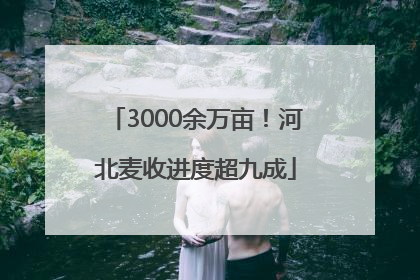 3000余万亩！河北麦收进度超九成